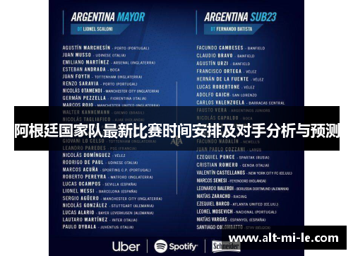 阿根廷国家队最新比赛时间安排及对手分析与预测